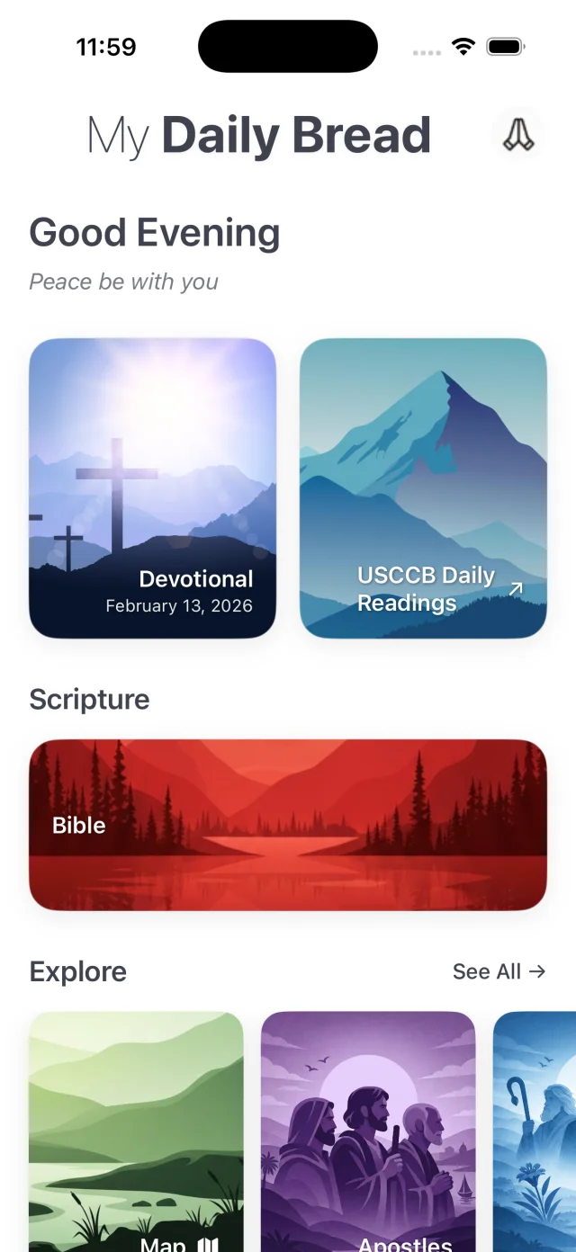 My Daily Bread app home screen